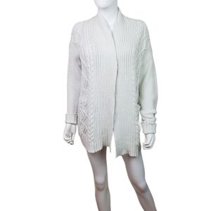 Choco Mocha Off White Knit Long Sleeve Cardigan Size Medium